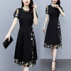 时尚拼接碎花连衣裙大码遮肚显瘦打底裙TYL06618 商品缩略图1