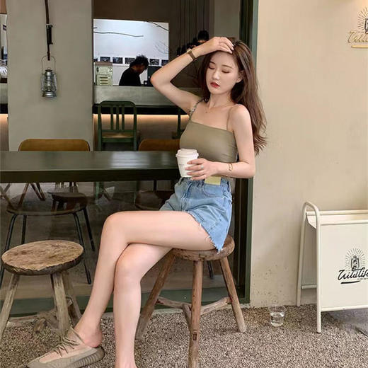 【安梨口袋韩版百搭小背心】一字细肩带固定杯垫不跑杯不空杯轻薄透气更轻弹柔软不变形无钢圈3D立体版型里搭外露解锁多样穿搭 商品图12