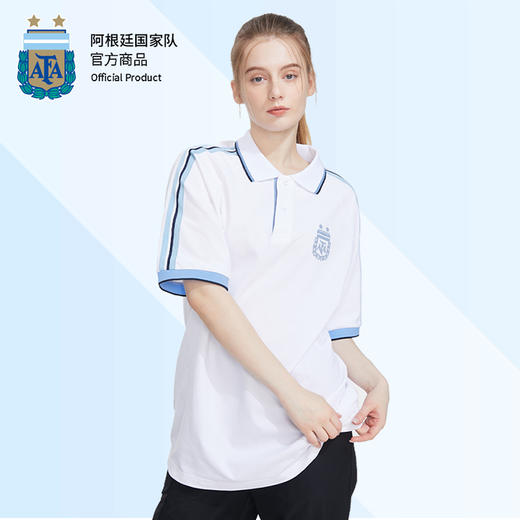 阿根廷国家队官方商品丨白色POLO衫 青春清爽新款梅西足球迷短袖 商品图4