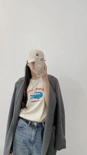 女鳄鱼字母短T2273