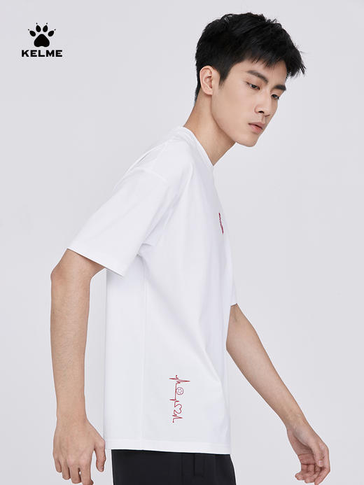 KELME卡尔美运动短袖情侣款夏季休闲潮流T恤宽松中性圆领半袖男女6224TX1060 商品图2