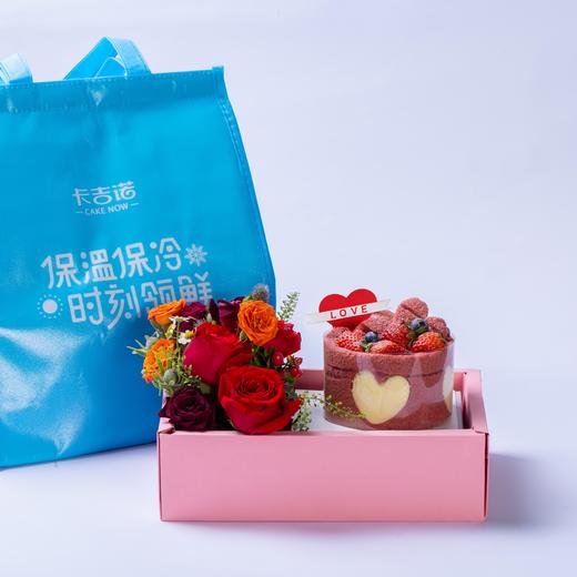 【同城配送】520鲜花礼盒4吋红丝绒蛋糕/三环内免费配送 商品图2