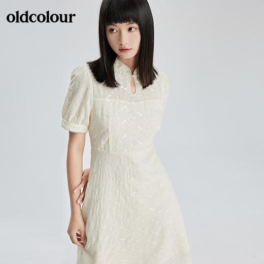 oldcolour2022夏季新品休闲短袖连衣裙BO21101111 商品图0