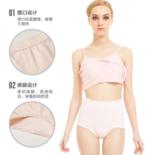 Threegun三枪 【舒肤棉】罗纹弹力女士三角内裤（1条装）-40666B211 商品图1