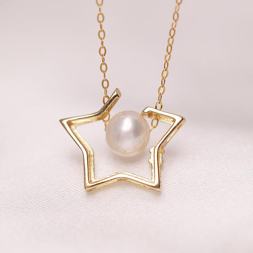 美裕  【幸运之星】银925淡水珍珠链坠 6.5-7mm白 105129 商品图1