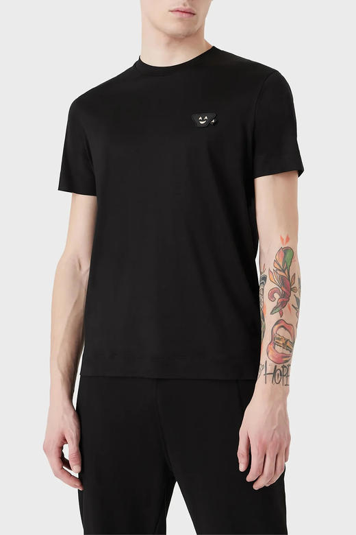Emporio Armani男士长纤维+长绒棉半丝光弹力防汗休闲T恤 10720 商品图8