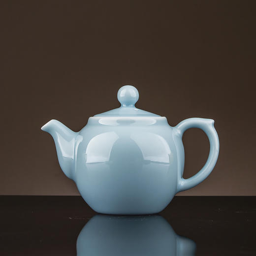 【宝瓷林】颜色釉单壶 天青 豆青 明黄 紫金 祭蓝 祭红圆珠壶 商品图1