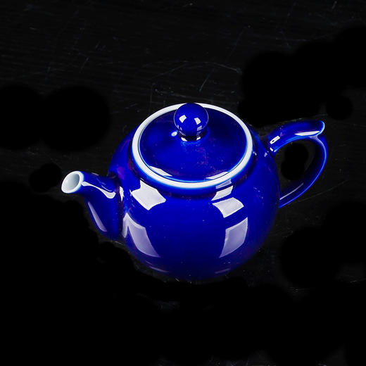 【宝瓷林】颜色釉单壶 天青 豆青 明黄 紫金 祭蓝 祭红圆珠壶 商品图3