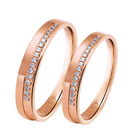 瑞恩男女款 情侣对戒 18K金钻石情侣戒一对