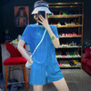 丁摩 进口丝绒夏季时尚短袖上衣短裤套装女薄款运动套装Q121166(21-179)HS-DY199 商品缩略图4