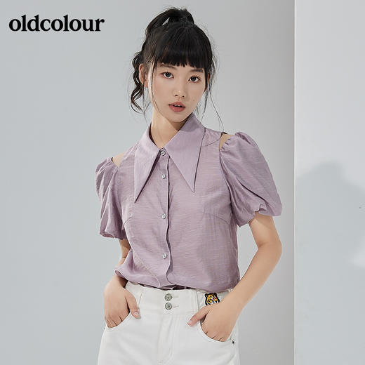 oldcolour2022夏季新品通勤休闲短袖衬衫女BO21011067B 商品图2