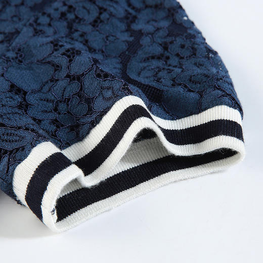 POLO领短袖蕾丝上衣宽松薄款夏装镂空遮肚雪纺衬衫 GYM-M0680 商品图2