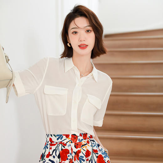 火桐hooton经典双口袋卷边短袖款S313 商品图4