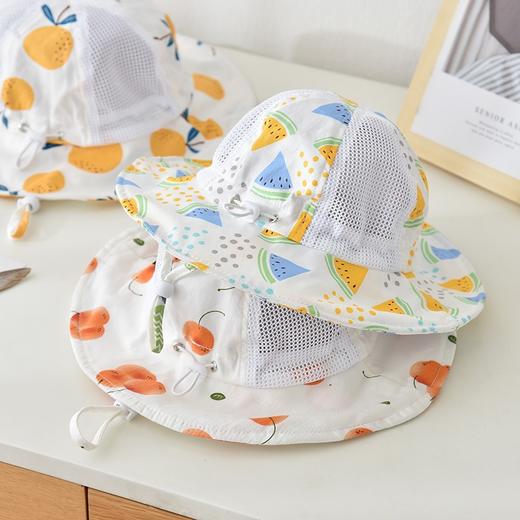 【柔软透气 舒适吸汗】宝宝帽子夏季薄款大檐婴儿渔夫帽可调节男女儿童遮阳防晒帽网眼潮 商品图2