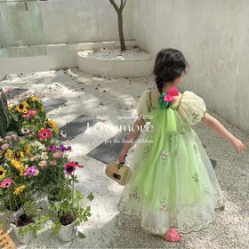 预售|绿野仙踪儿童绿精灵刺绣公主蝴蝶结网纱连衣裙  .潮快闪[福利品]