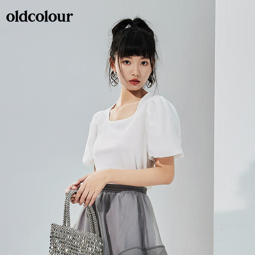 oldcolour2022夏季新品休闲百搭纯色小衫女BO22021080B 商品图0