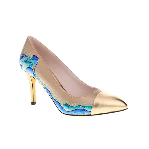 sheme刘敏涛同款 新中式《千里江山》系列优雅气质尖头细跟刺绣女鞋可定制 商品图1