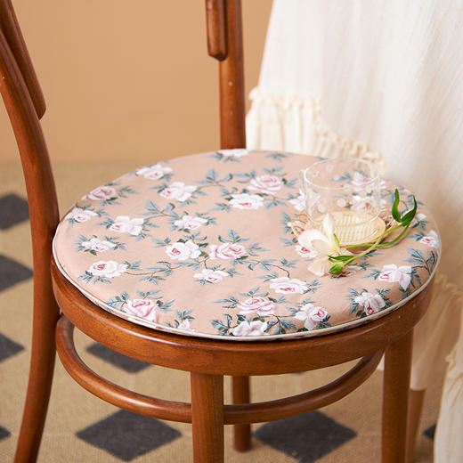 复古蔷薇系列碎花小圆垫复古坐垫椅垫 商品图2