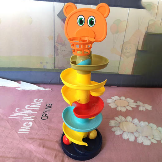 抖音爆款宝宝益智投篮轨道转转乐0-3岁婴儿趣味早教滚滚球滑球塔婴儿玩具 商品图3