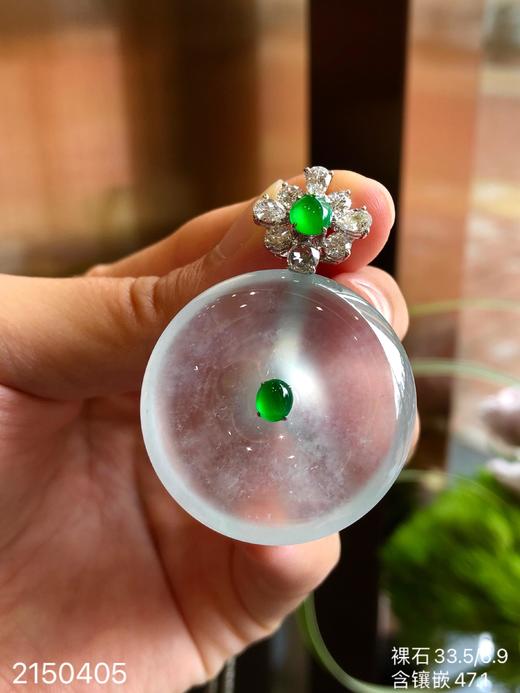 纯净水润玻璃种平安扣，【2150405】具体价格微信咨询。 商品图5