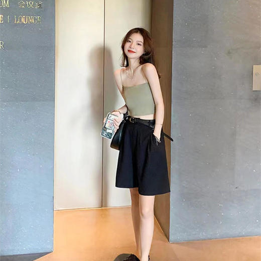 【安梨口袋韩版百搭小背心】一字细肩带固定杯垫不跑杯不空杯轻薄透气更轻弹柔软不变形无钢圈3D立体版型里搭外露解锁多样穿搭 商品图14