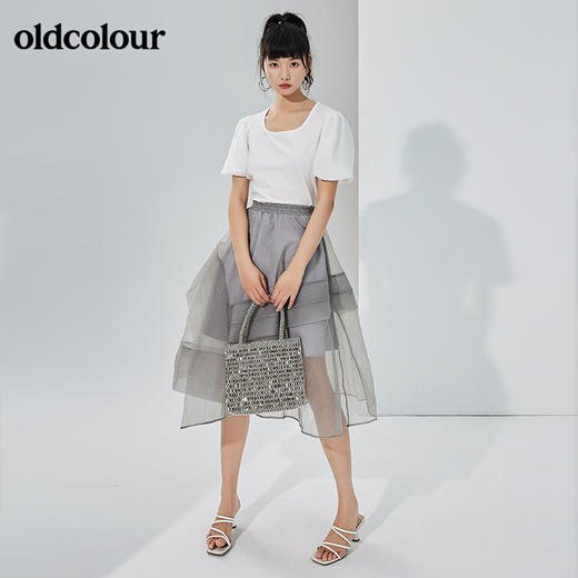 oldcolour2022夏季新品休闲百搭纯色小衫女BO22021080B 商品图1