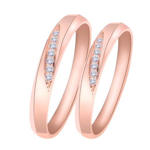 瑞恩男女款情侣对戒 18K金钻石情侣戒一对 商品图0