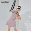 oldcolour夏季新品纯色时尚收腰短袖连衣裙BO22101078B 商品缩略图2