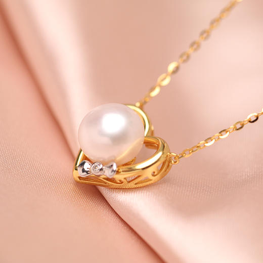 美裕 【甜蜜爱恋】银925淡水珍珠链坠 9-10mm白 105145 商品图2