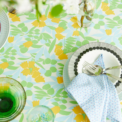 郁金香碎花双层餐桌布法式田园桌布 商品图3