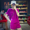 丁摩 进口丝绒夏季时尚短袖上衣短裤套装女薄款运动套装Q121166(21-179)HS-DY199 商品缩略图0