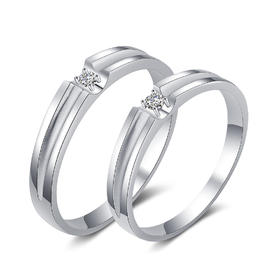 瑞恩男女款 情侣戒 一生一世系列 18K金钻石情侣戒DRATRL112
