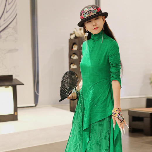 绿罗裳盘绳绣连衣裙 | 杨丽萍老师同款 | 现货加急发 商品图5