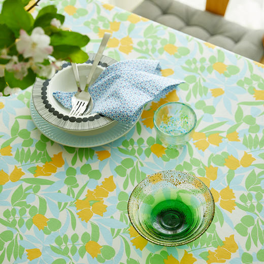 郁金香碎花双层餐桌布法式田园桌布 商品图2