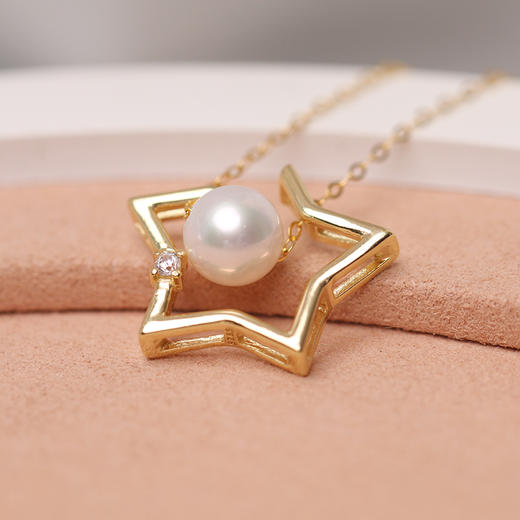 美裕  【幸运之星】银925淡水珍珠链坠 6.5-7mm白 105129 商品图2