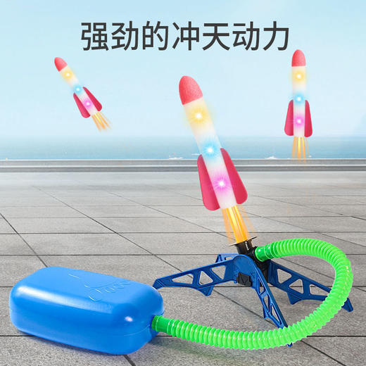 抖音爆款儿童脚踩冲天小火箭发射筒玩具发光飞天炮户外脚踩发射器男孩女孩 商品图7