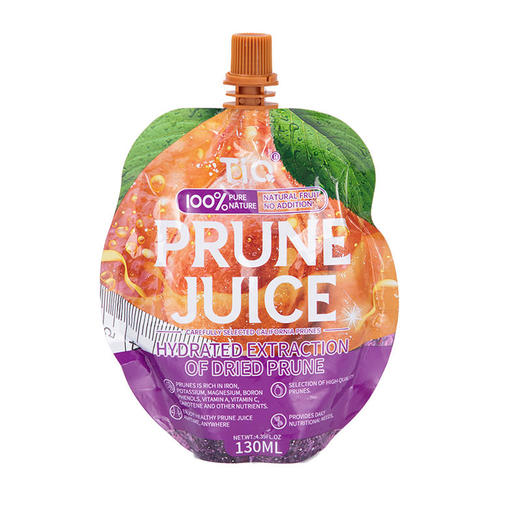 【买2袋半价】TIQ西梅汁养出好状态“嗯嗯”更畅快纯西梅果汁天然健康鲜果榨汁镀铝袋便携装开袋即食正宗加州西梅原生态味道 商品图7