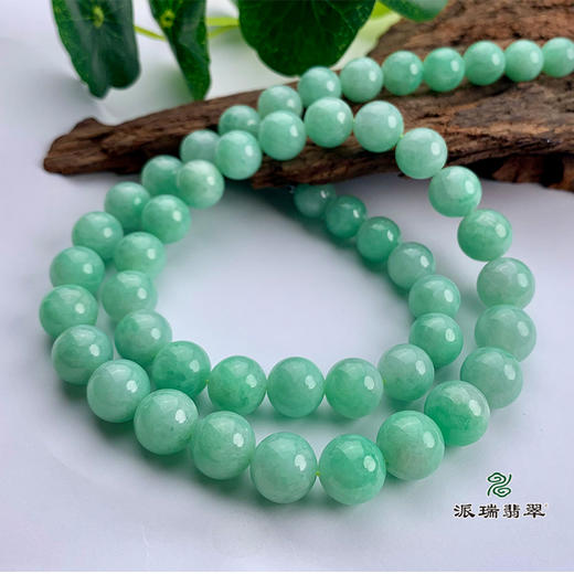 派瑞翡翠 翡翠塔珠项链 糯种 绿色 商品图3