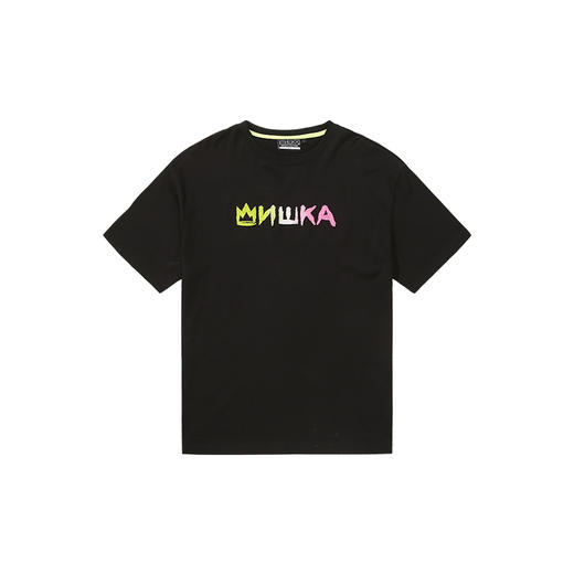 MISHKA大眼球潮牌2022春夏新品 立体渐变绣花圆领短袖T恤男女同款M21100086M 商品图4