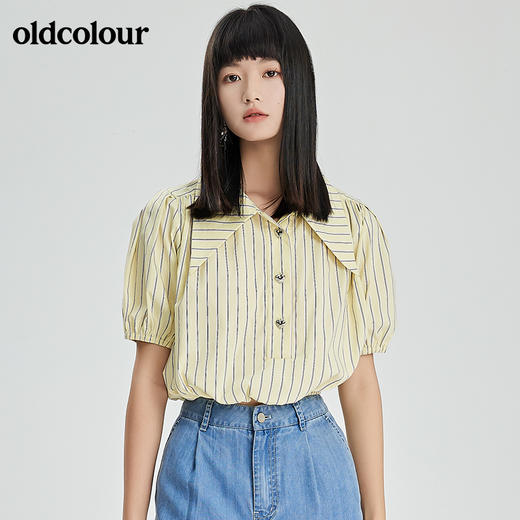 oldcolour夏季新品休闲短袖套头衫女BO22011077B 商品图1