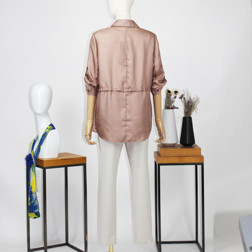 FOCALS福柯斯夏季新款休闲可调节七分袖工装风衬衫FRR2S038K2 商品图2