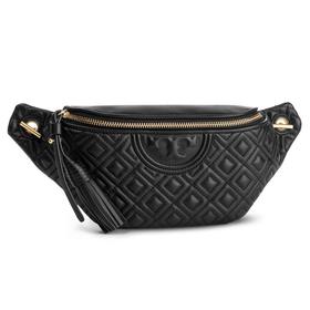 TORY BURCH 汤里伯奇 女士粒面皮革徽标压纹腰包 黑色 53060 001