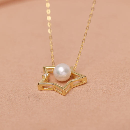 美裕  【幸运之星】银925淡水珍珠链坠 6.5-7mm白 105129 商品图4