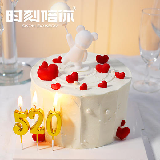 【520专属】告白小熊 发光气球动物奶油女神蛋糕 商品图0