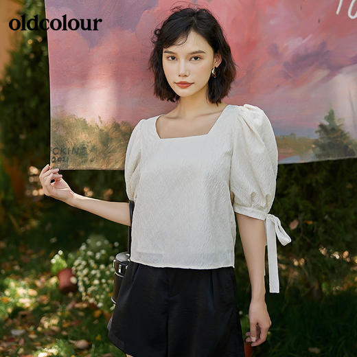 oldcolour2022夏季新品短袖套头衫女BO22011093B 商品图1