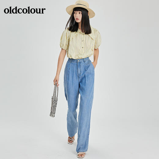 oldcolour2022夏季新品宽松垂感牛仔裤女BO21113076B 商品图4