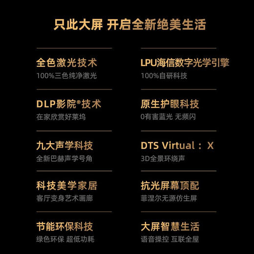 海信激光电视80L9H 80英寸 全色0有害蓝光护眼 画面智能校正 超薄屏幕4K超清 远场智慧语音智慧屏以旧换新 商品图1