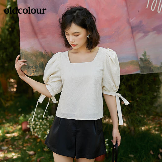 oldcolour2022夏季新品短袖套头衫女BO22011093B 商品图3