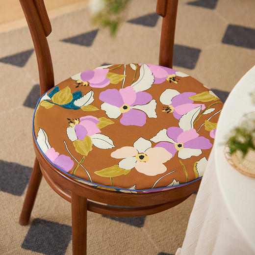鸢尾系列小圆垫夏季圆形椅垫 商品图2