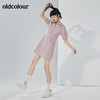 oldcolour夏季新品纯色时尚收腰短袖连衣裙BO22101078B 商品缩略图0